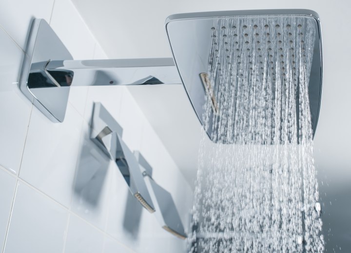 Shower with desalinated water