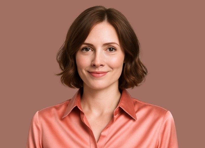 Wavy bob for an aging woman