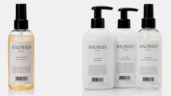 Balmain salt spray, shampoo and conditioner