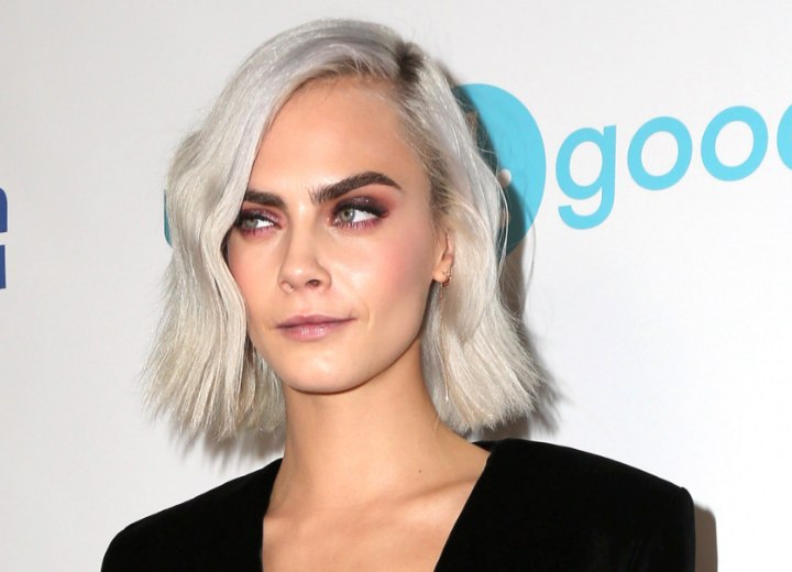 Cara Delevingne with gray hair