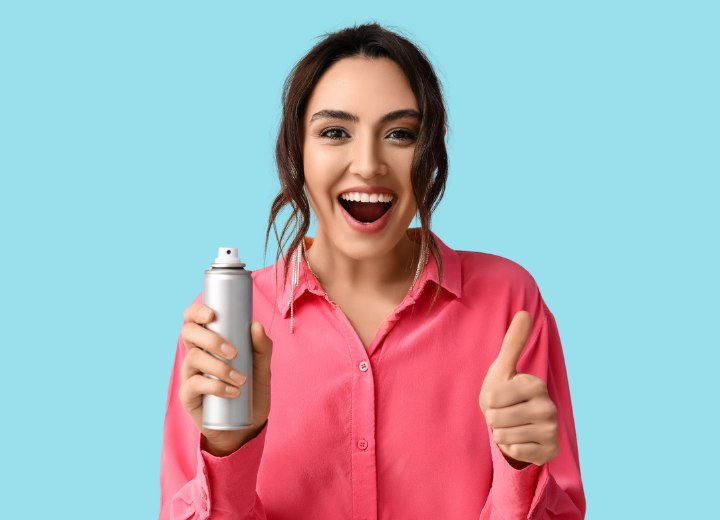 Woman who is happy using dry shampoo