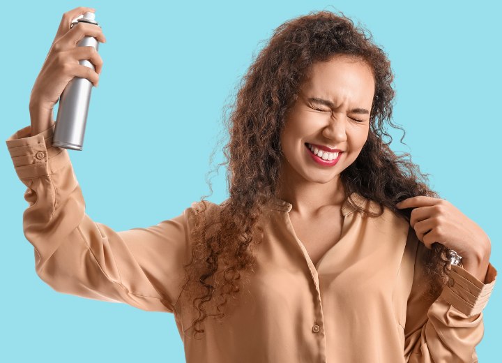 Woman who is unhappy using dry shampoo