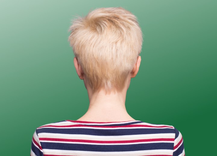 Girl with short hair - front and back view