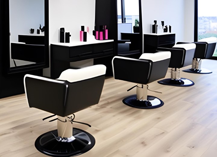 Hair salon interior with furniture