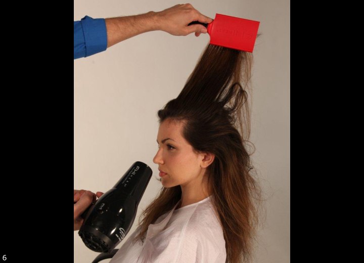 Blow-drying hair after KeraStraight treatment