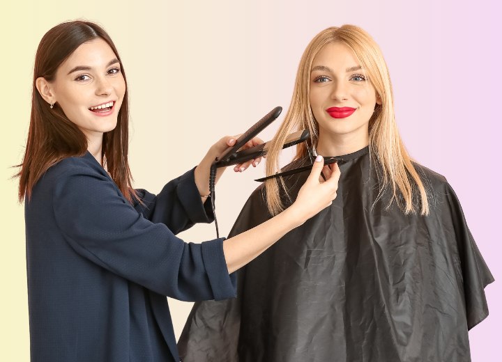 Woman who is enjoying her hairdressing job