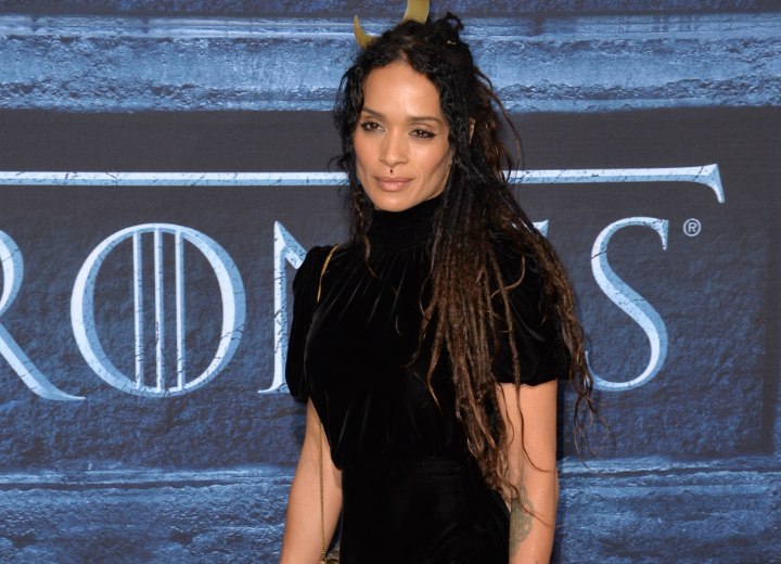 Lisa Bonet with her long hair in dreadlocks