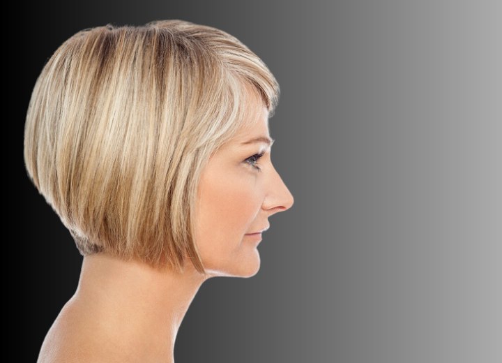 Bob haircut for a mature woman