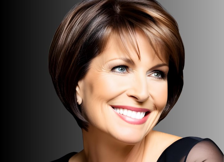 Older woman who is wearing her hair short
