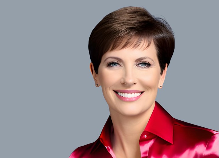 Rejuvenating pixie cut for older women