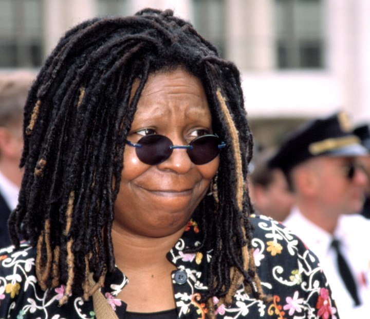 Whoopi Goldberg with her hair in dreadlocks