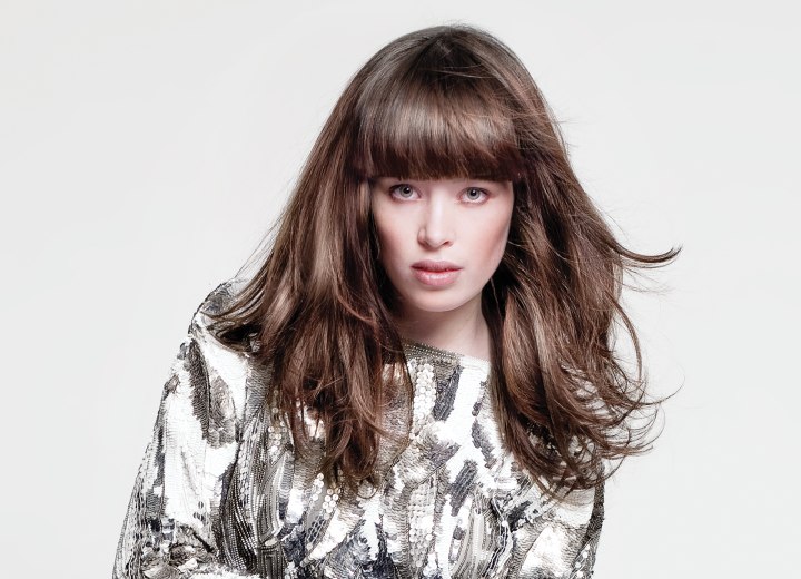 Hairstyle with clip-in fringe