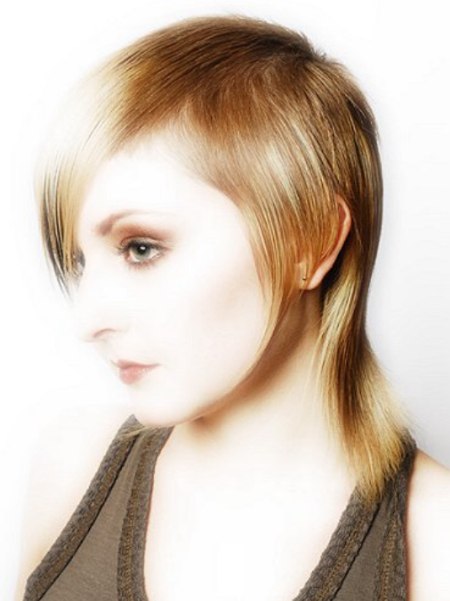 Modern shag haircut with fringed lines