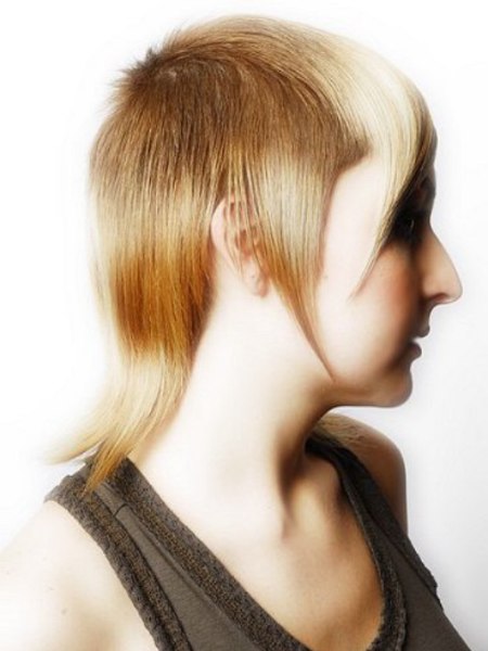 Side view of a neck length haircut with a short crown
