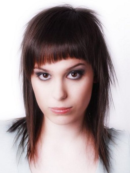 Modern haircut with a very short fringe