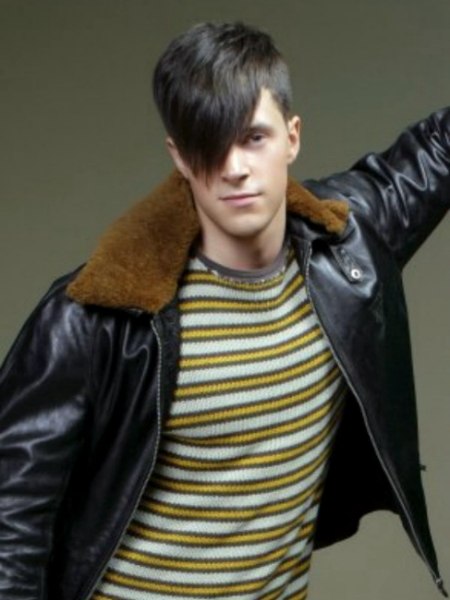 Modern short haircut with contrasting lengths for men