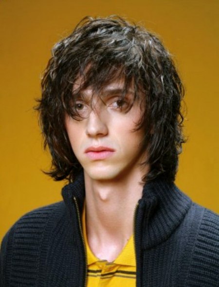Trendy layered long hair for men