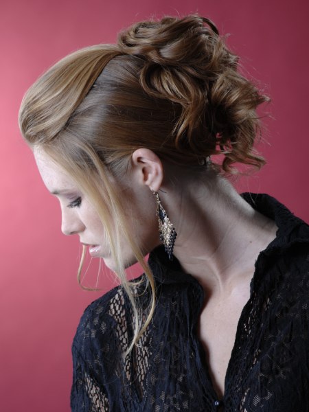 Pinned up hair style for business or party