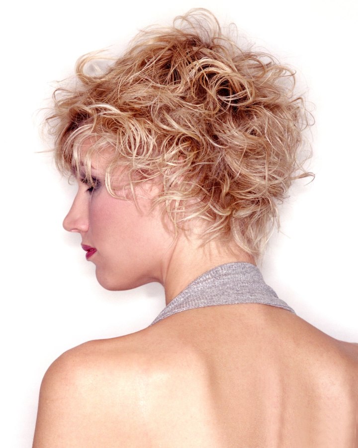 wild curly short hair