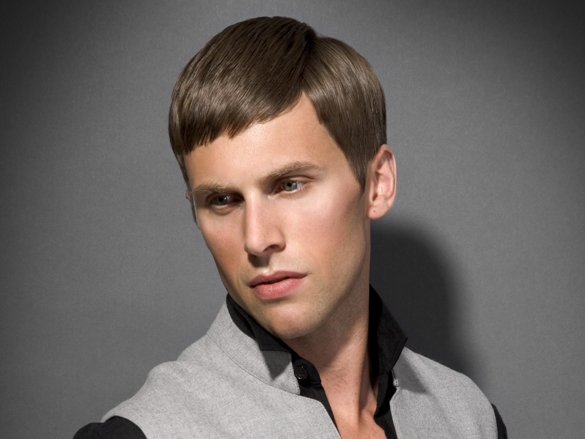 Close Up of Manly Handsome Guy with Fashionable Hairstyle and Beard Looking  in Camera Holding Head in Three Quarters Stock Photo  Image of face  emotions 102311062