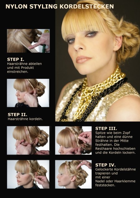 How to create a braid hairstyle with cord pinning 