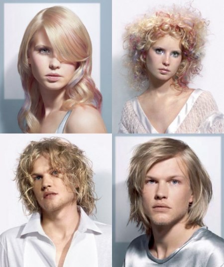 Shimmering hair, modern and romantic with curls