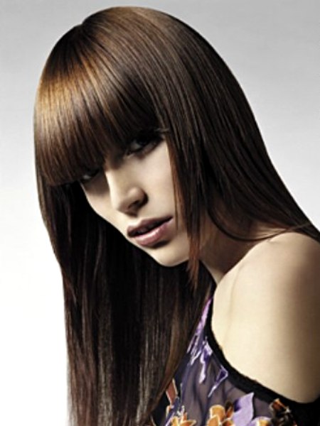 Long straight hair with shine