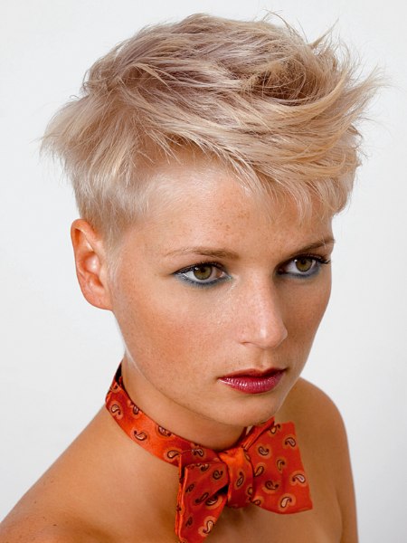 Very short gamine haircut for women