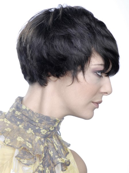 Side view of women's hair cut to match length