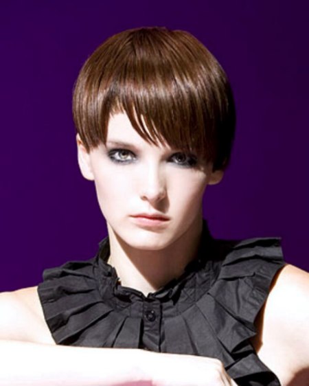 Short fringe heavy haircut with super-short sides