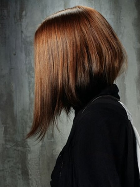 Long concave bob with a longer front