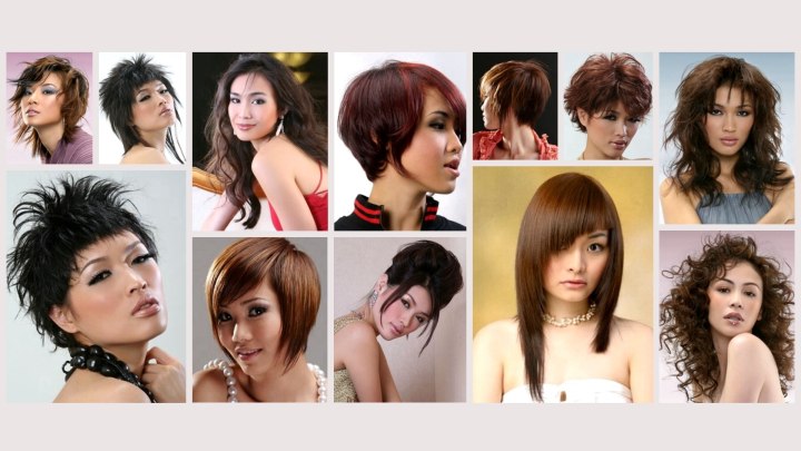 Short and long Asian hairstyles