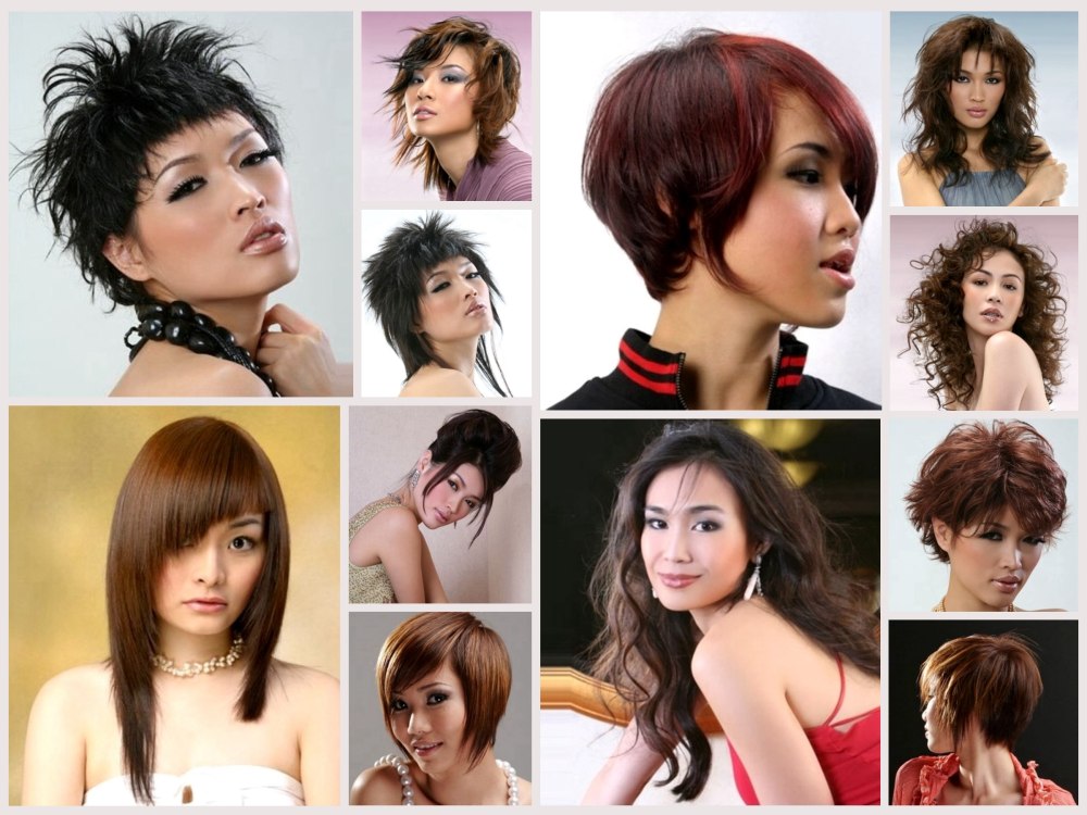 Short and long Asian hairstyles