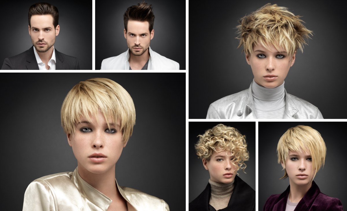Short hair fashion with smooth lines for women and trendy hairstyles for men