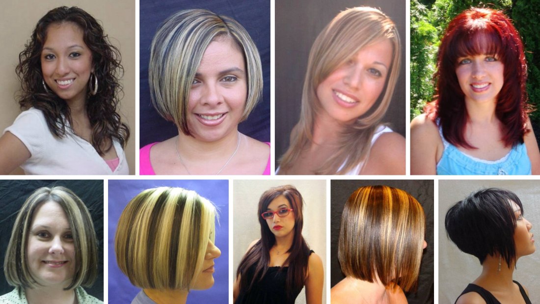 Smart hairstyles with angled sides, chic round lines and blunt cuts