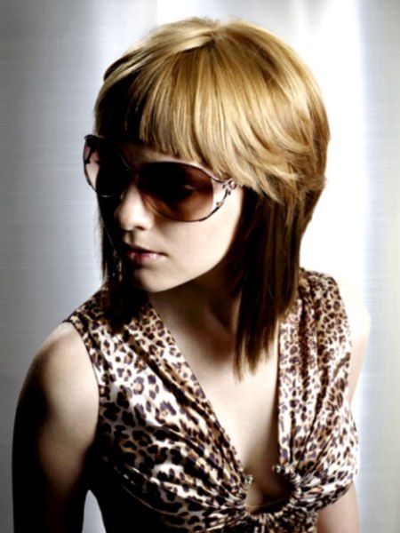 Trendy haircut with two toned hair colors