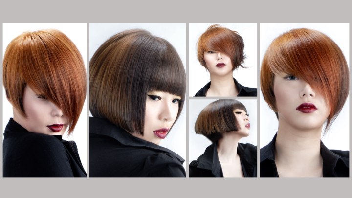 Asian short and trendy hairstyles with sleek silhouettes and smooth finishes