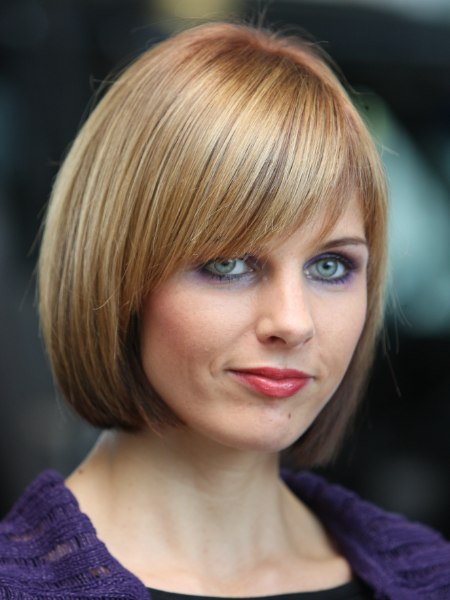 Timeless blunt bob hairstyle with tapered sidelines