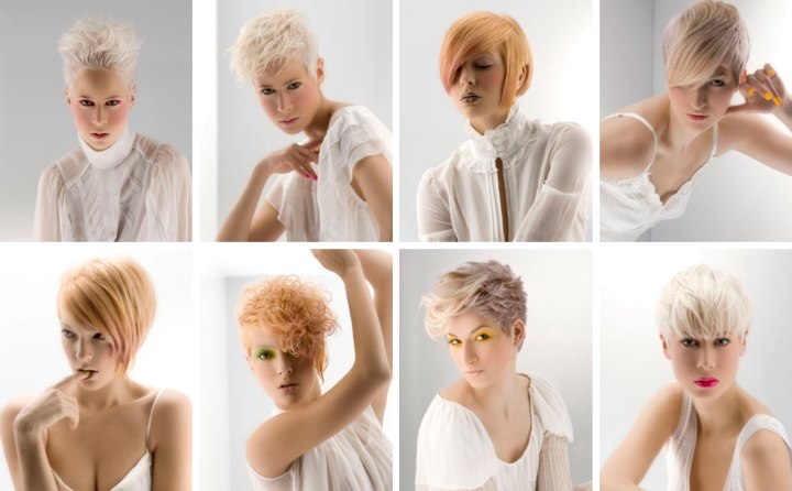 Blonde hair with a flexible short cut for the office or a tousled poolside  look
