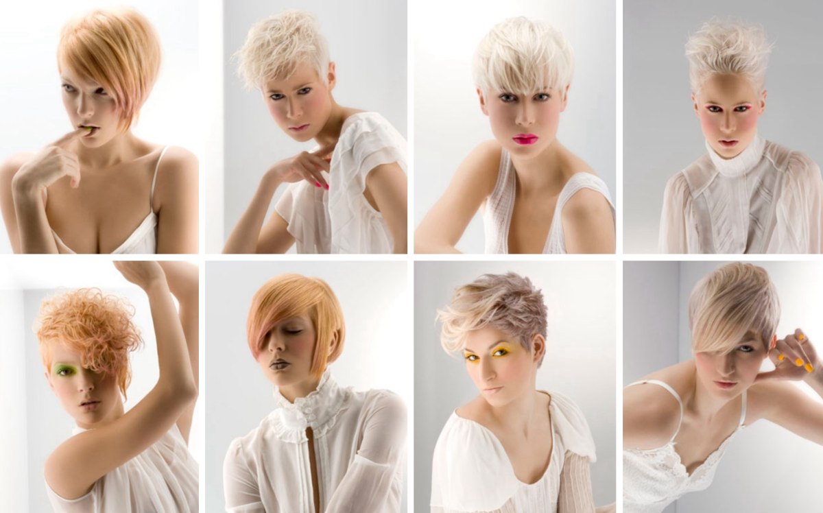Blonde hair with a flexible short cut for the office or a tousled poolside  look