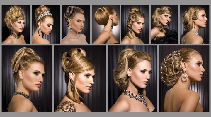 Updos inspired by the 1920s, 1940s and 1960s