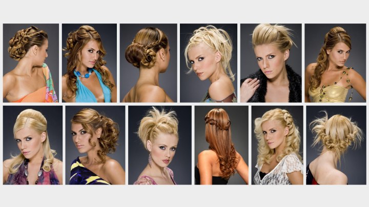 Upstyles from evening and bridal hair styles to styles for a summer party