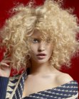 Blonde hair with ringlets and spiral curls