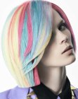 Bobbed hair with a rainbow of colors