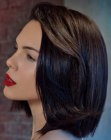 Contemporary long bob with sleek lines and a natural flow