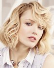 Wild and wavy bob hairstyle with soft movement