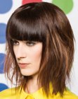 Long bob with textured sides and smooth bangs
