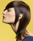 Hairstyle with sheer angles and different lengths