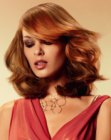 Shoulder length hairstyle for ginger hair