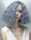 asymmetrical bob for gray hair